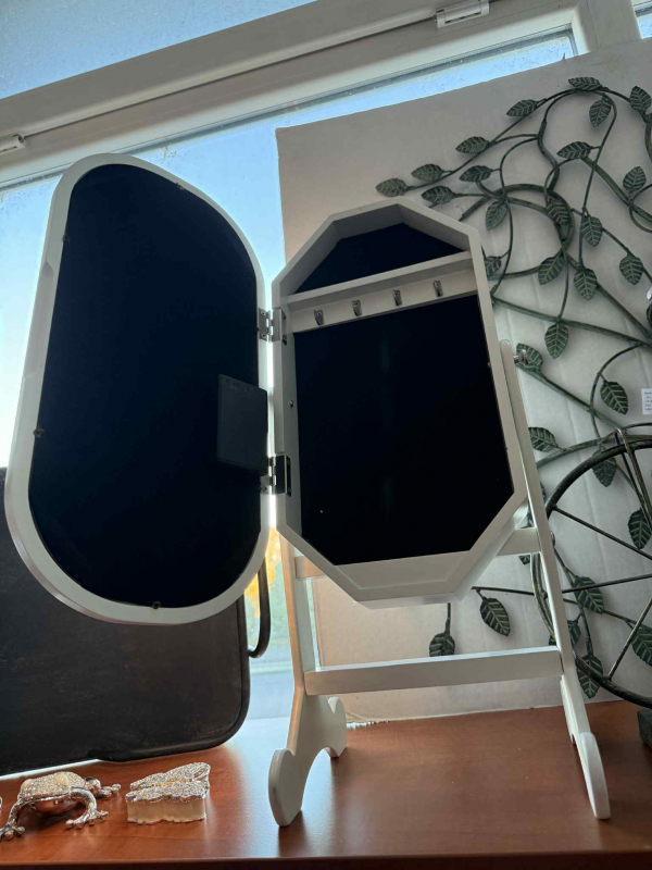 Skrinka na bižutériu, biela, 52x20x24 cm