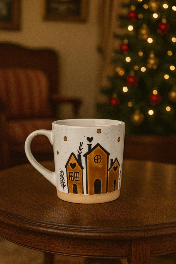 Hrnček, domčeky, vianočný, 460 ml
