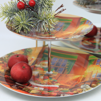 Etažér, vianočný, farebný, 23 cm