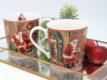 Hrnčeky, mikuláš, vianočné, 2 ks v sade