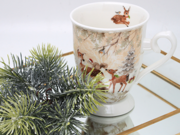 Hrnček, srnky, vianočný, 330 ml