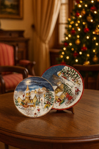 Dezertné taniere, vianočné, 2 ks v balení