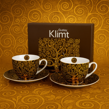 Šálky s podšálkami, G. Klimt, strom života, 2 ks v balení