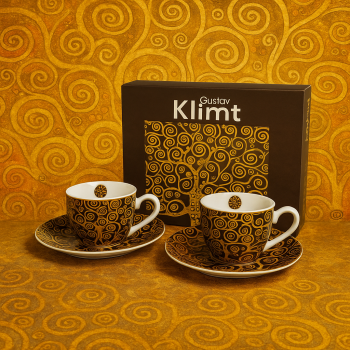 Šálky espresso s podšálkami, G. Klimt, strom života, 2 ks v balení