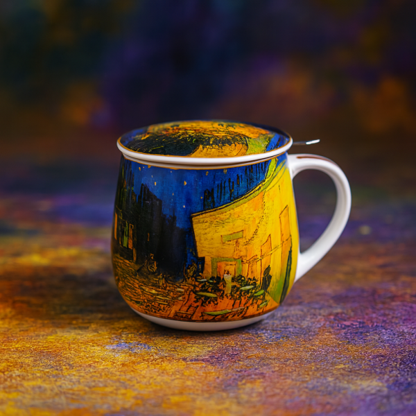 Hrnček so sitkom a pokolom, V. Gogh, terasa v noci