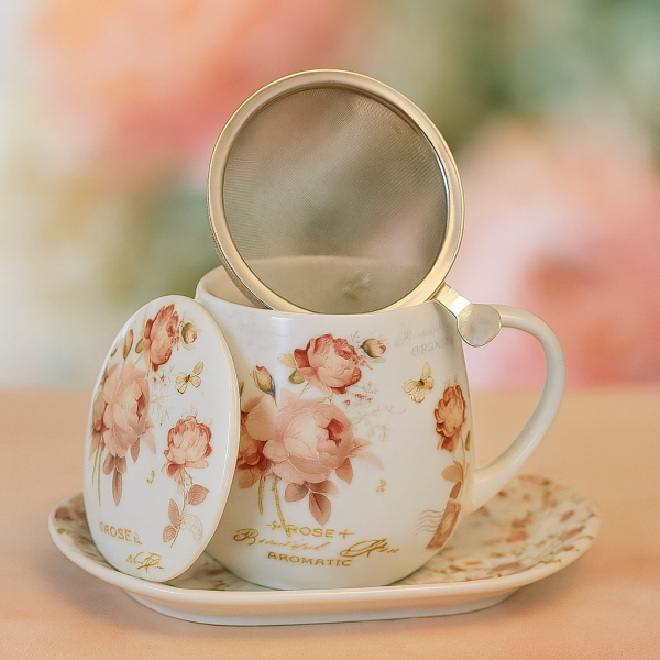 Hrnček so sitkom a poklopom, SECESJA, 430 ml