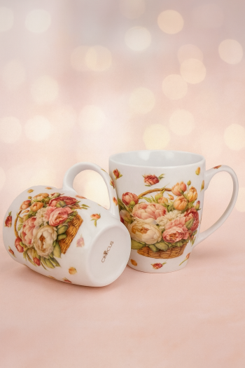 Hrnčeky, kvetinky, Pivónie, 350 ml, 2 ks v sade