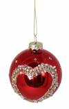 Vianočné ozdobné gule, červené, 8 cm, 12 ks v balení