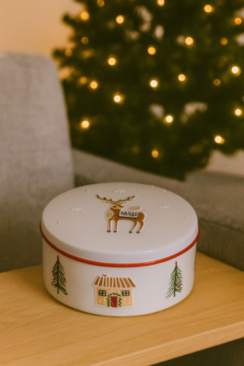 Vianočná keramická nádoba, keramická, 21x21x10 cm