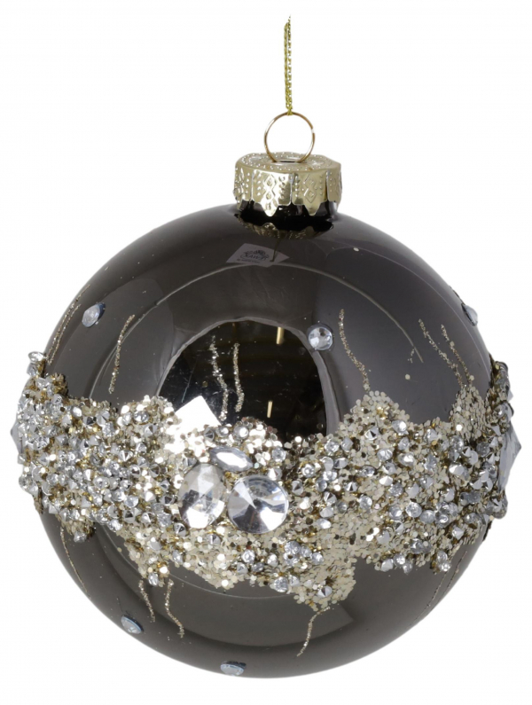 Vianočné ozdobné gule, tmavá farba, mix 3 vzory, 9 ks v balení