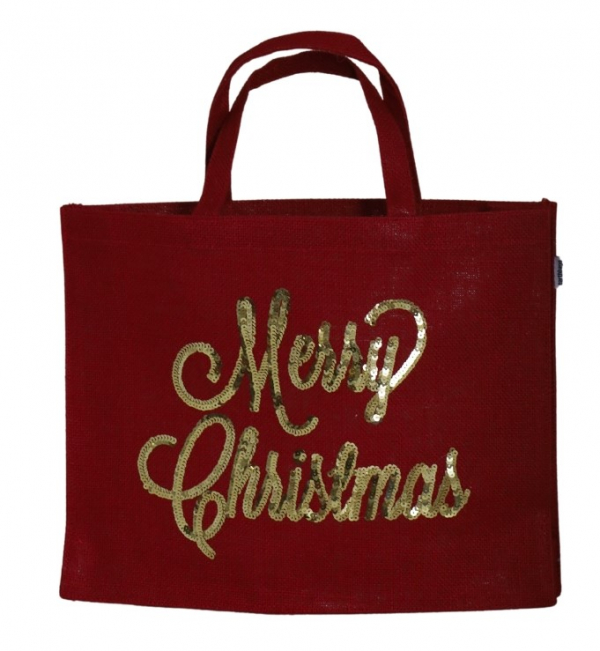 Vianočná taška, červená, 30x38x10 cm