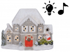 Vianočný dekoračný domček, svetlý, keramika, LED