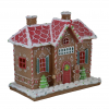 Vianočný dekoračný domček, perníkový, dekorovaný, LED