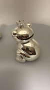 Strieborná žaba. pokladnička, 10 cm