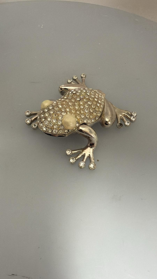 Malá šperkovnica, žaba, 10,4 cm, poškod.