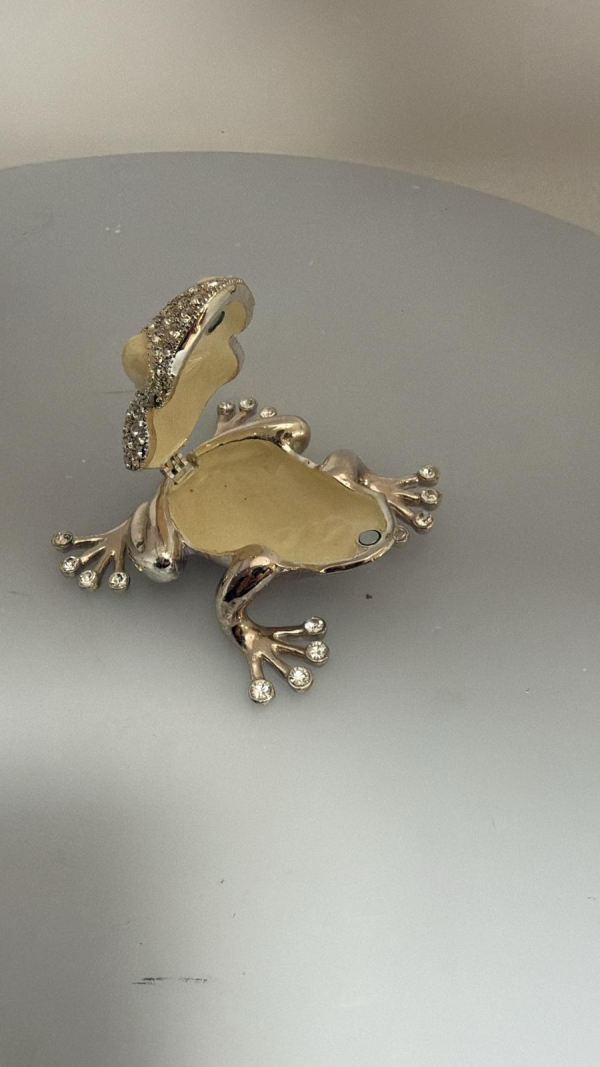 Malá šperkovnica, žaba, 10,4 cm, poškod.