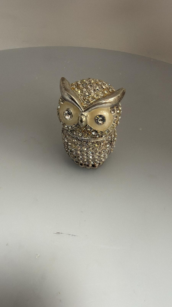 Malá šperkovnica, sova, 7x4,5 cm, poškod.