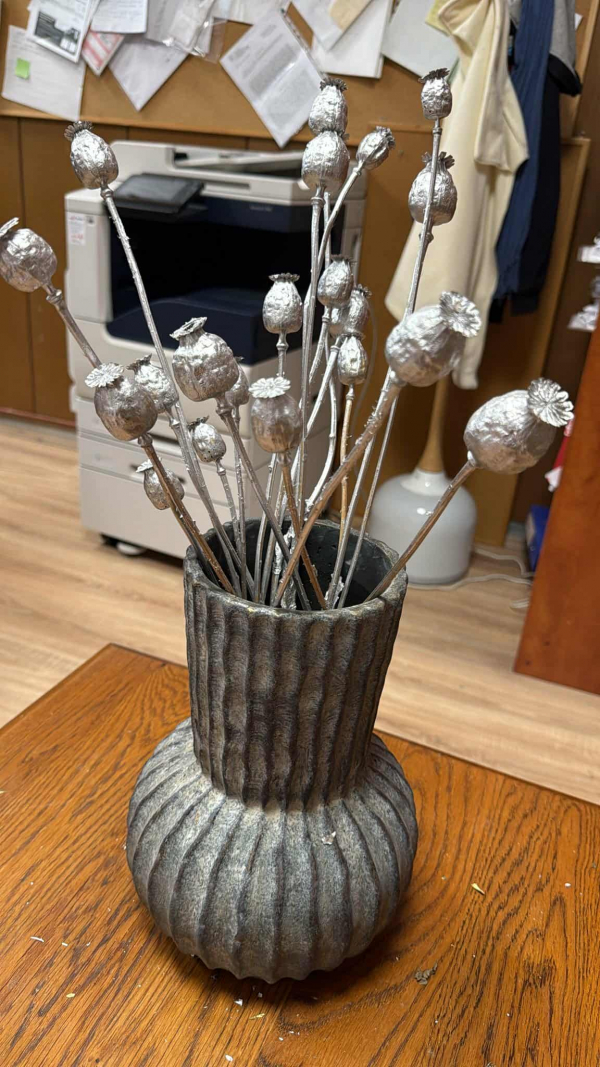 Dekorácia, makovice, strieborná