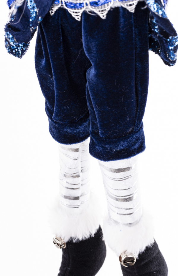 Vianočná dekoračná figúrka ELF, modrý, 52x22x30 cm