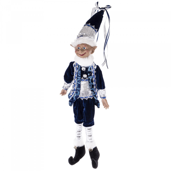Vianočná dekoračná figúrka ELF, modrý, 52x22x30 cm