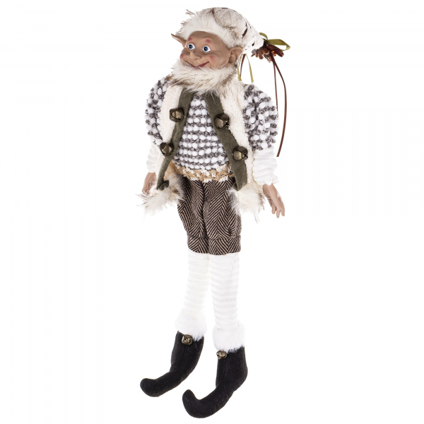 Vianočná dekoračná figúrka ELF, svetlohnedý, 53x21x32 cm