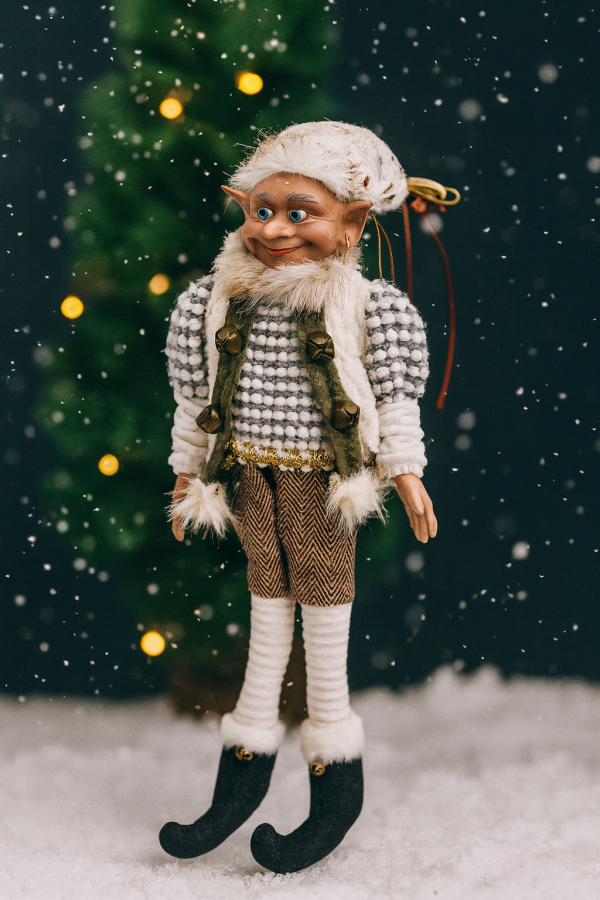 Vianočná dekoračná figúrka ELF, svetlohnedý, 53x21x32 cm