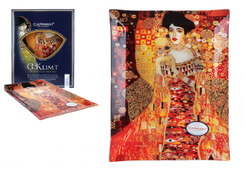 Dekorovaný sklenený tanie, G. Klimt, Adela, farebný, 32x24 cm