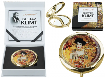 Dekorované zrkadielko, G. Klimt, Adela, svetlé, 11x11 cm