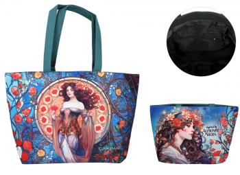 Taška, A. Mucha, modrastá, 54x40x17 cm