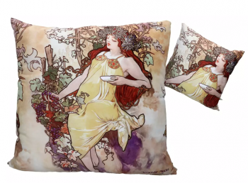 Vankúš, A. Mucha, jeseň, 50x50 cm