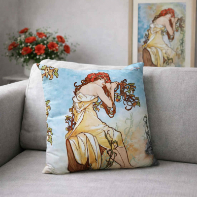 Vankúš, A. Mucha, leto, 50x50 cm