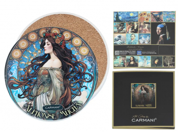 Keramická podložka, A. Mucha, modrá, 11 cm, 1 ks v balení