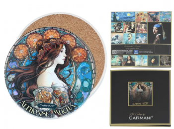 Keramická podložka, A. Mucha, modrastá, 11 cm, 1 ks v balení