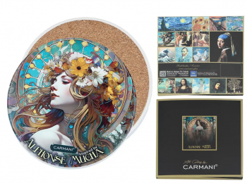 Keramická podložka, A. Mucha, farebná, 11 cm, 1 ks v balení