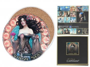 Keramická podložka, A. Mucha, dekorovaná, 11 cm, 1 ks v balení