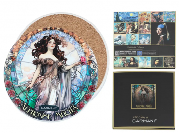 Keramická podložka, A. Mucha, svetlá, 11 cm, 1 ks v balení