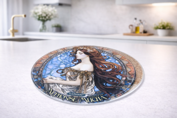 Keramická podložka, A. Mucha, tmavomodrá, 11 cm, 1 ks v balení