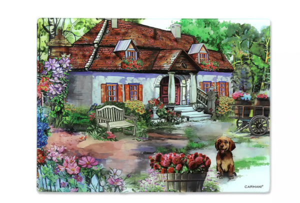 Sklenená podložka, Village Life, 40x30 cm