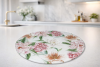 Sklenená podložka, kvety, okrúhla, svetlá, 30 cm