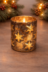 Sklenený svietnik Bosco Golden Eve, 7x7x8 cm