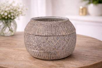 Sklenený svietnik Bosco Vintage Vanilla, 13x13x10 cm