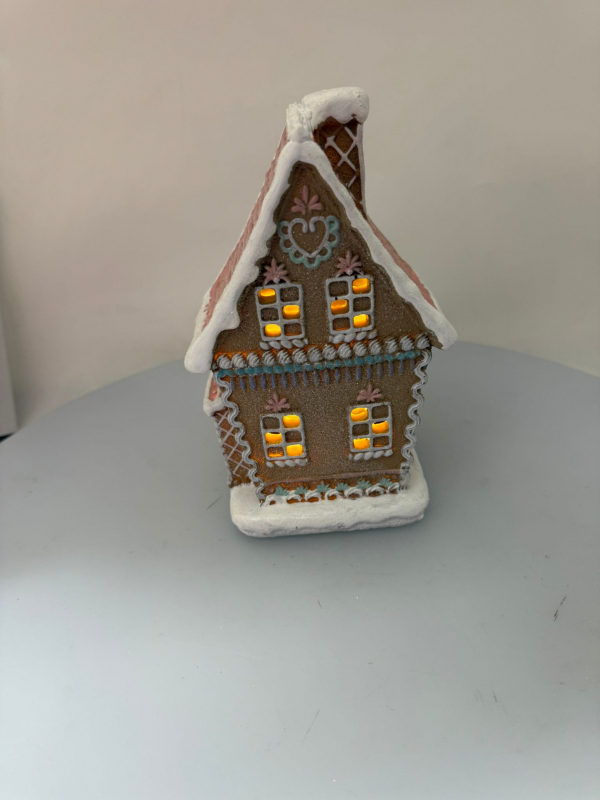 Vianočný perníkový domček, LED, 19x12 cm