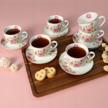 Sada šálok do kávy, kvetinky, LIVELLO, 6 ks v sade