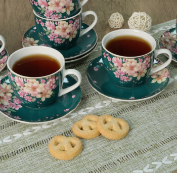 Sada šálok do kávy, kvetinky, LIVELLO, 6 ks v sade