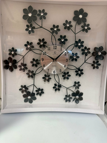 Dekoračné hodiny, kovové, čierne, 50 cm