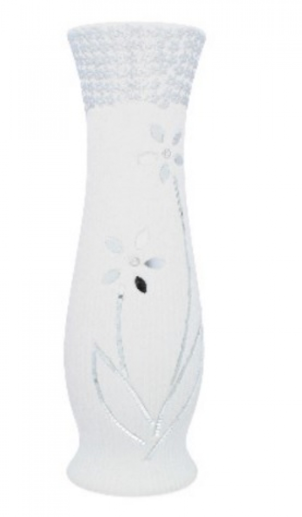 Dekoračná váza, svetlá, sádra, 61 cm