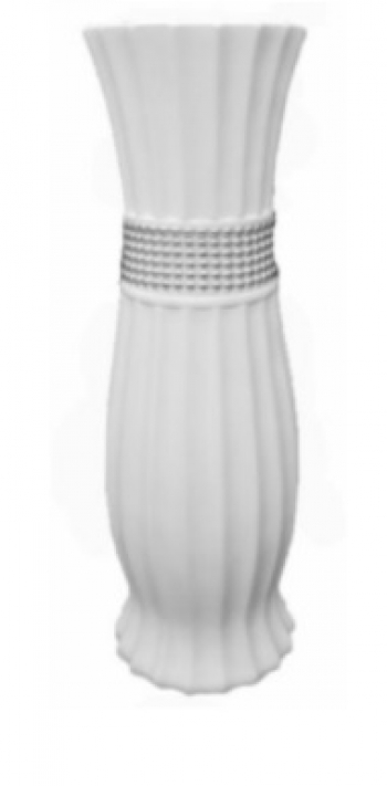 Dekoračná váza, svetlá, dekorovaná, sádra, 61 cm