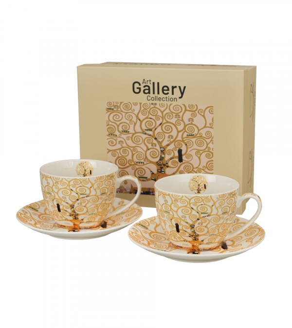 Sada šálok s podšálkami,G. Klimt, strom života, 270 ml,  2 ks v balení