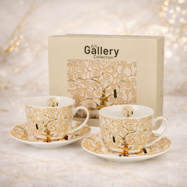 Sada šálok s podšálkami,G. Klimt, strom života, 270 ml,  2 ks v balení