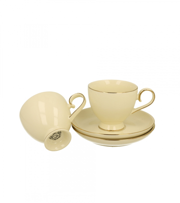 Sada šálok s podšálkami, Ecru, VICTORIA, 300 ml